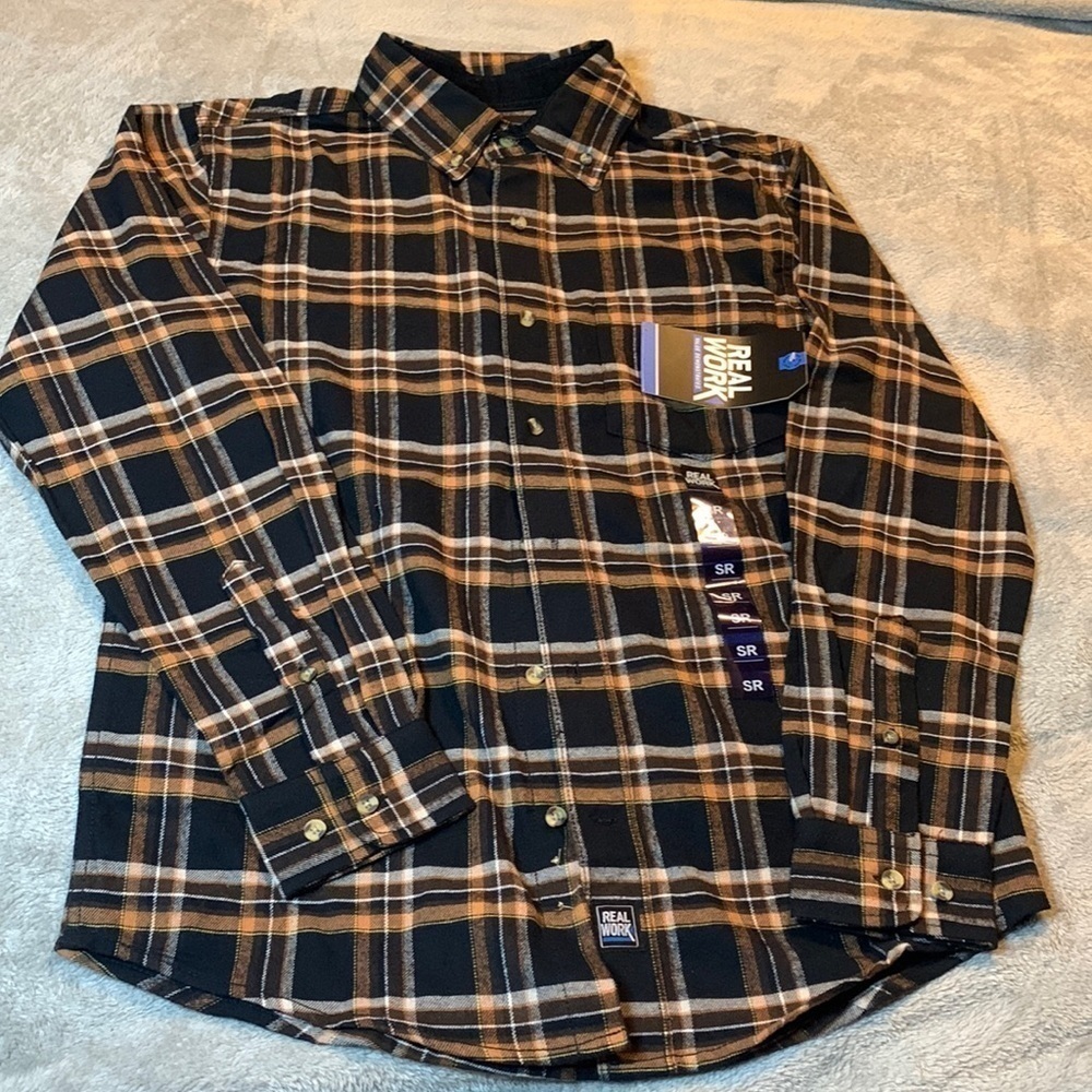 NWT Real Work Plaid Flannel Shirt